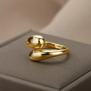 Luxury Double Bead Ball Ring  by DARK