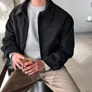 Retro Brown Coffee Suede Jacket For Men