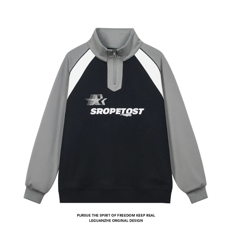 Men's High Street Half Zip Stand Up Sweatshirt