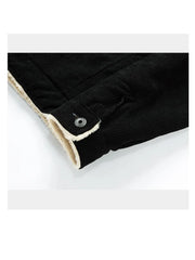 Men's Fleece Collar  Button Warm Cushion Corduroy Jacket