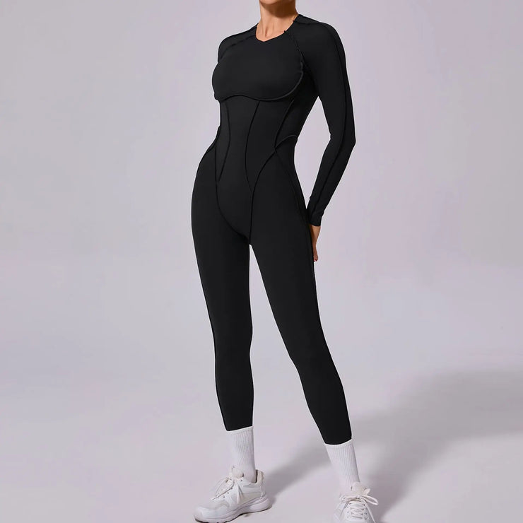 Backless Long-sleeved One-piece Jumpsuit