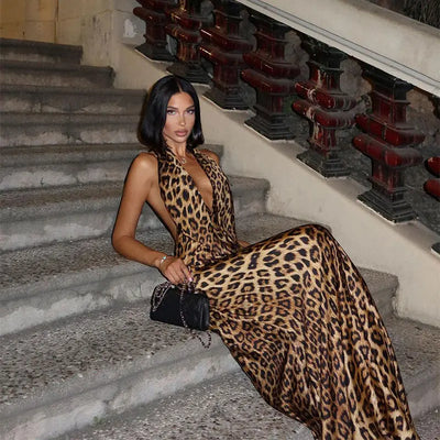 Sexy Leopard Printed Dangling party Wear
