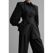 DEEPTOWN BLACK LONG SLEEV SHIRT FOR WOMEN