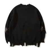 SKULL PSTTERN KNOITTED PULLOVER BREATHABLE LONFG SLEEVE