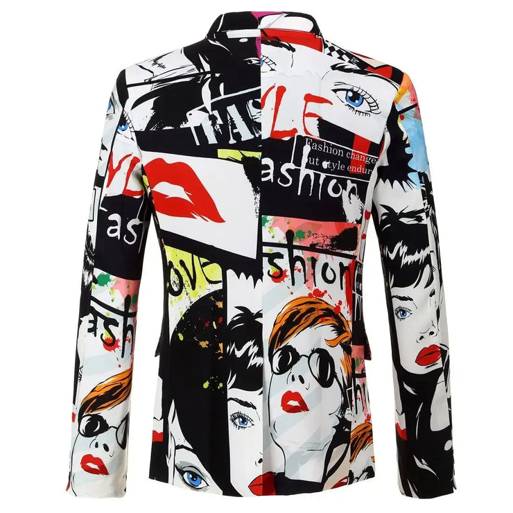 Men's luxury Streetwear printed cropped jacket