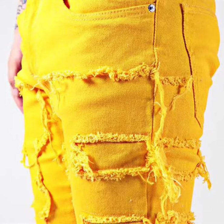 Vintage Punk Style Distressed Ankle Length Denim