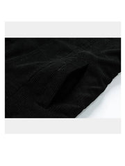 Men's Fleece Collar  Button Warm Cushion Corduroy Jacket