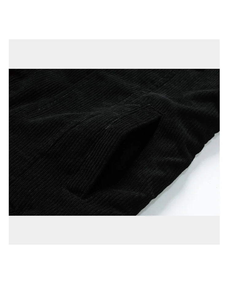 Men's Fleece Collar  Button Warm Cushion Corduroy Jacket