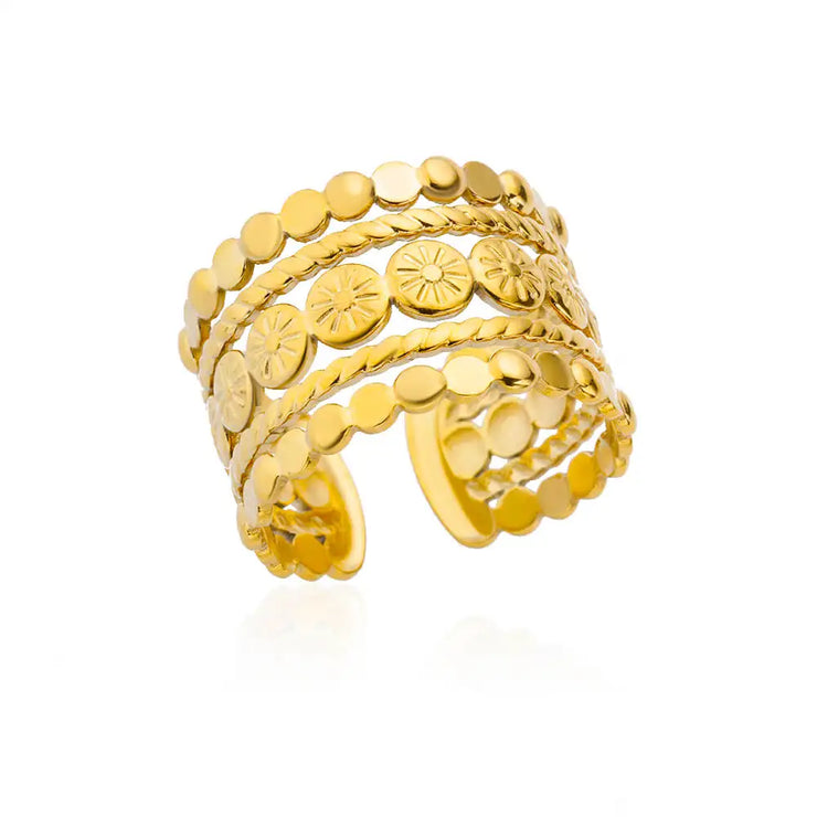 Luxury Double Bead Ball Ring  by DARK