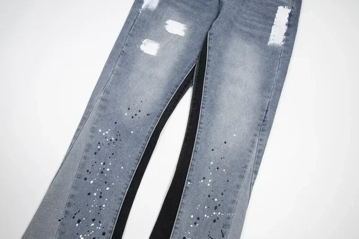 high street trendy loose straight micro-flared long trousers