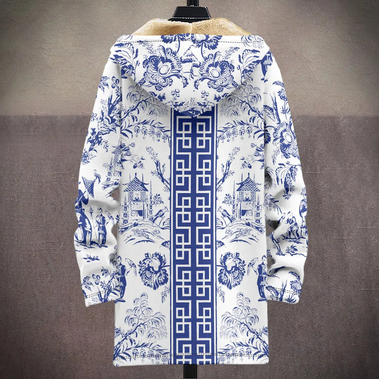 White porcelain art  graphic design  printed thick jacket