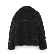 Trendy Velvet Warm Motorcycle Jacket for women