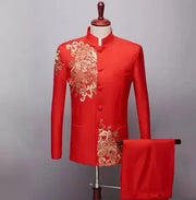 Luxury velvet Gold Embroidery special suit