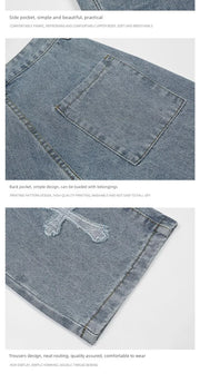 Trendy High-street Cross-stitch Jeans