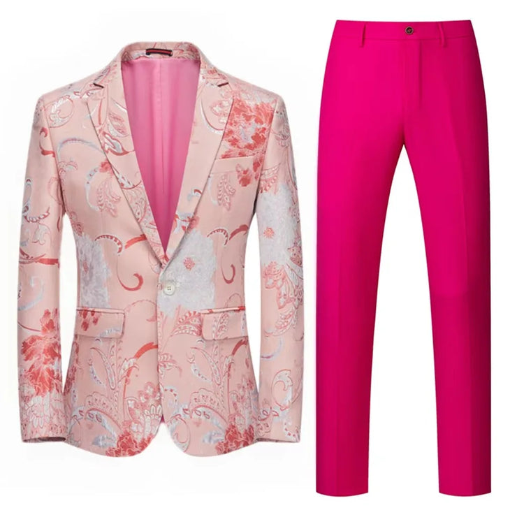 609 Host Emcee Wedding Groomsman Jacquard Two-piece Set