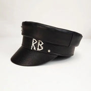 Designer Leather Diamond RB Letter Caps