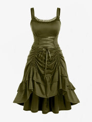 Rosegal Black Ruffled  Sleeveless Midi Dresses