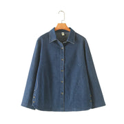 WOMEN'S LOOSE DENIM EMBROIDERED LONG SLEEV