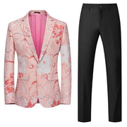 Luxury partywear Slim Fit Jacquard Blazer and Pants
