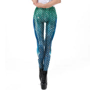 Green Mermaid Cosplay Printed leg-in