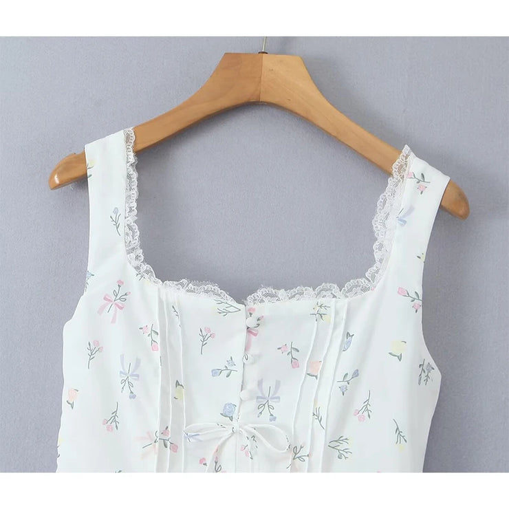 Sexy Backless Floral Print Sling Mini Dress For Women