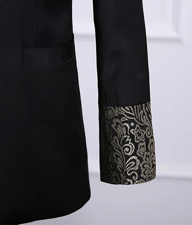Luxury Gold Floral Embroidery  Suit for men