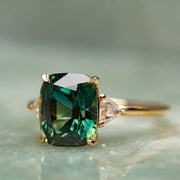 Elegant Square Emerald Ring for Women