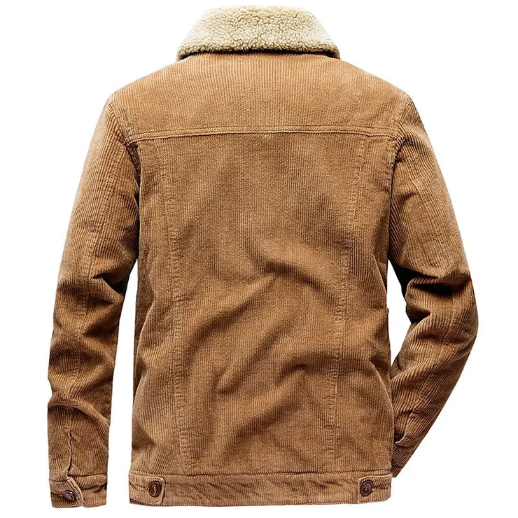 Winter Zipper  Velvet Overcoat Corduroy Men's