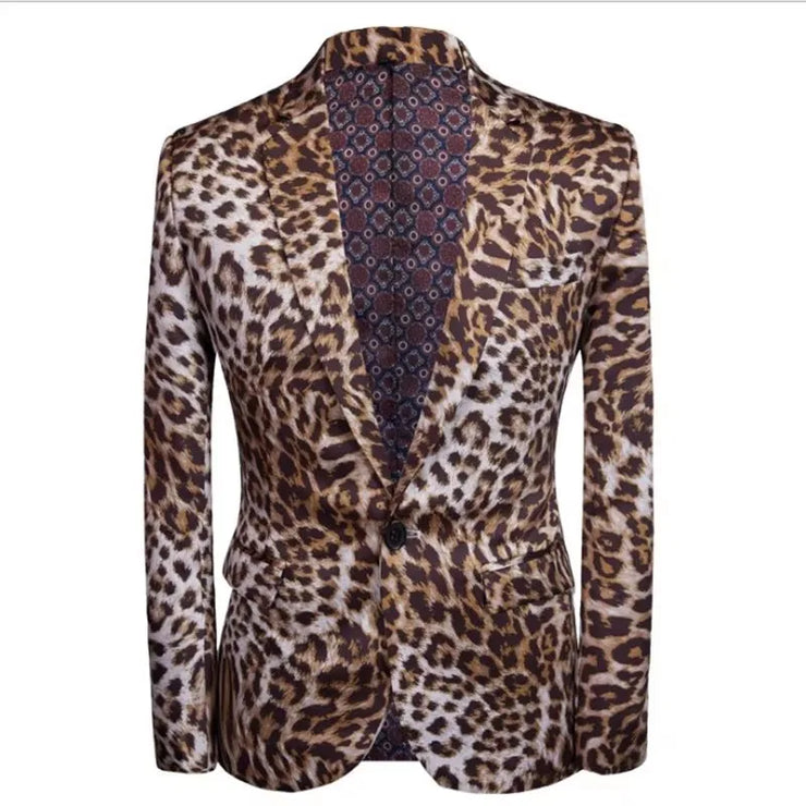 luxury velvet Leopard Printed suit