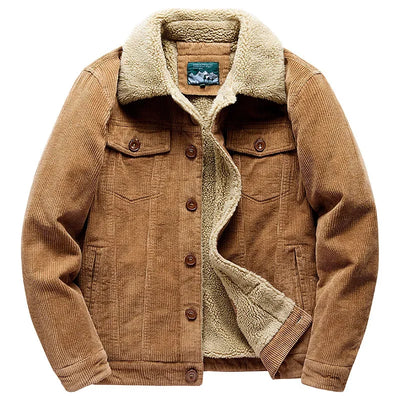 Winter Zipper  Velvet Overcoat Corduroy Men's