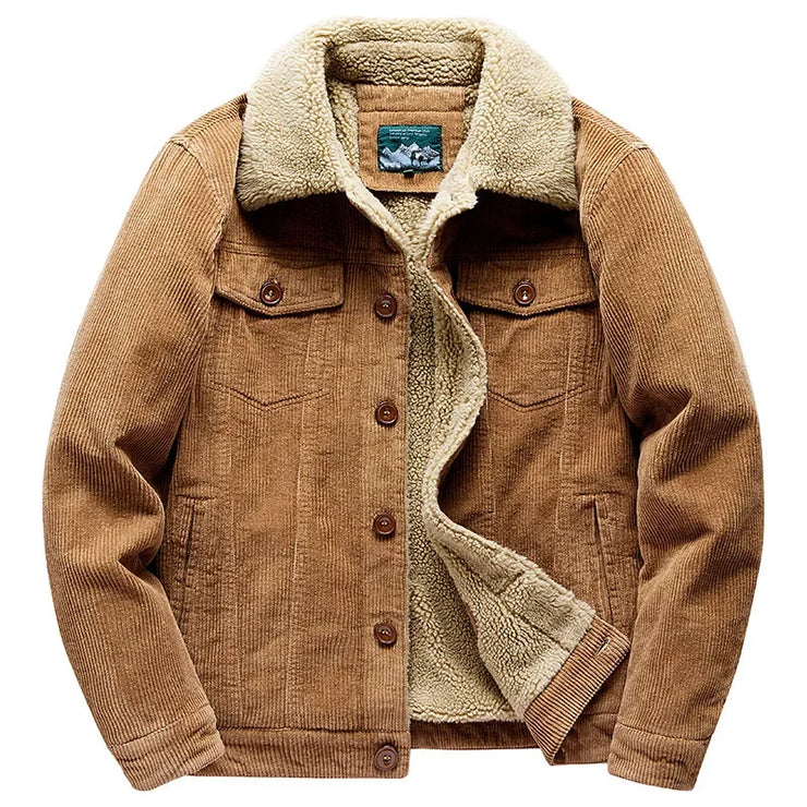 Winter Zipper  Velvet Overcoat Corduroy Men's