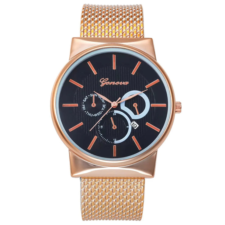 men's leisure belt quartz luminous watch