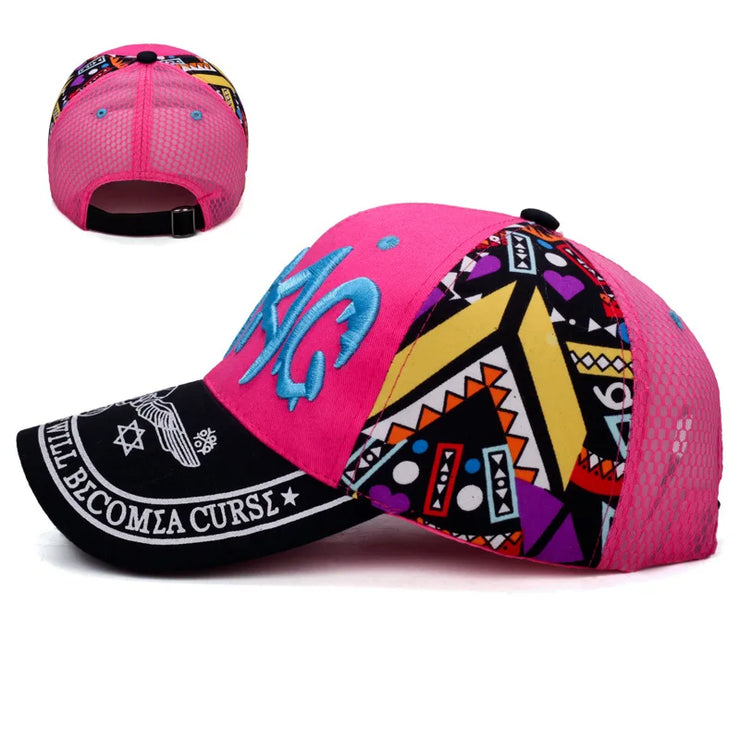Parent-Child Cartoon Embroidery Letter SunShade Baseball Cap