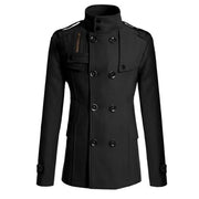 Men's Slim Fit Casual Double breasted Mid length jacket