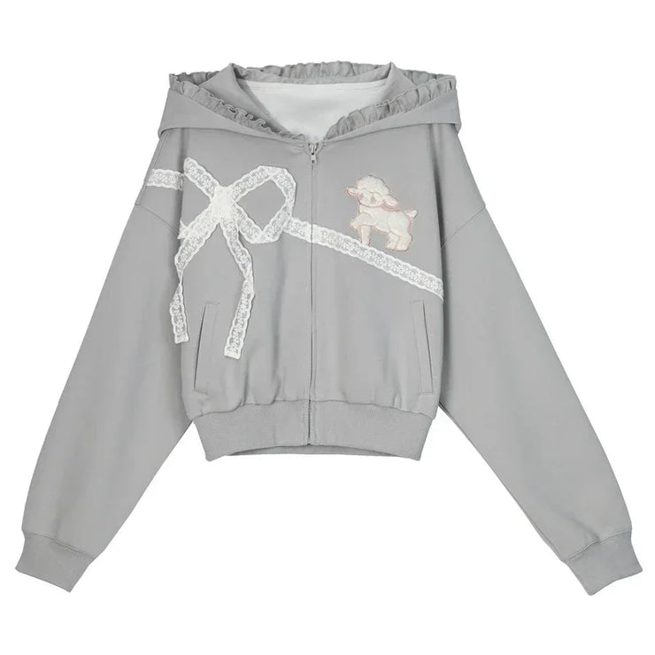Grey Kawaii Mori Girl Versatile Sports Leisure