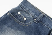 high street trendy loose straight micro-flared long trousers