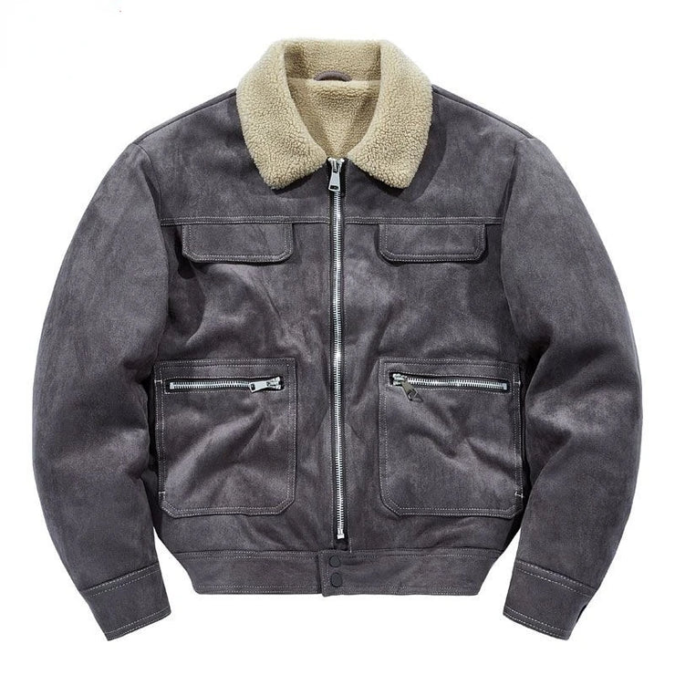 Velvet Thickening Fashion Multi-pockets Cargo Coat