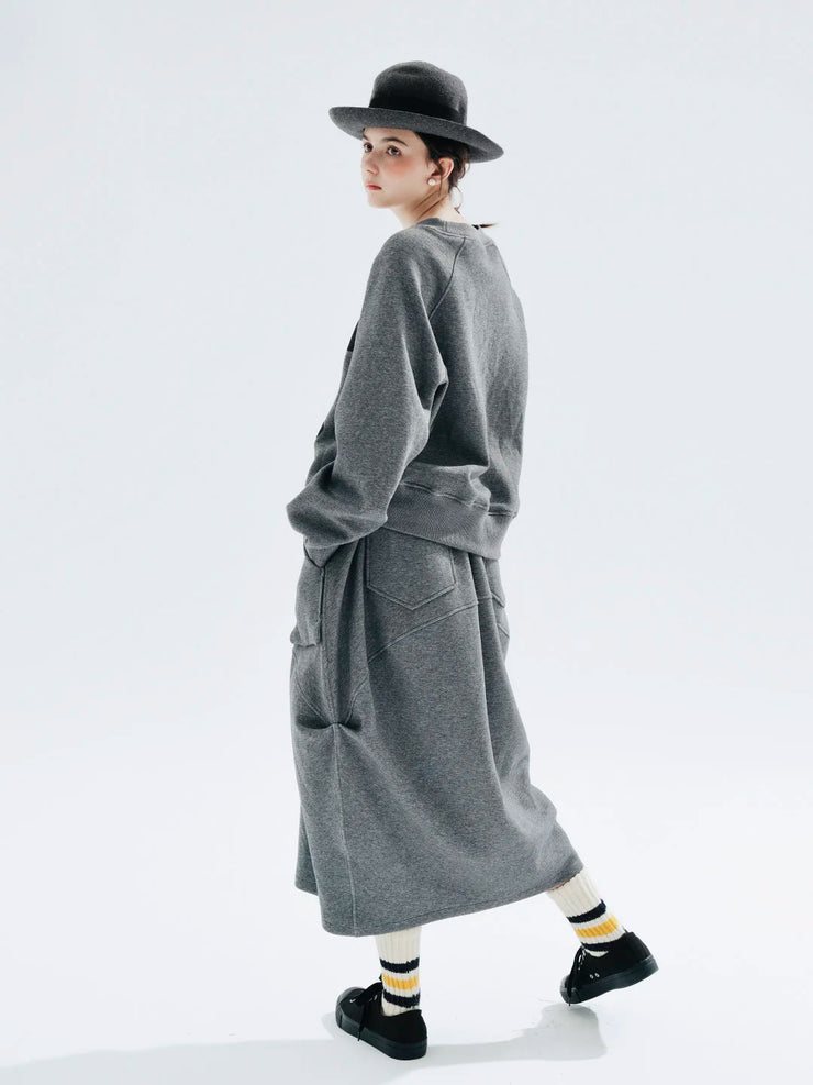 Designer new design Air layer pinched grey skirt l