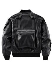 luxary pu leather bomber Techwear  jacket