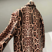 LUXARY PEOPARD PRINTED LEATHER JACKET FOR WOMEN