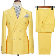 Peak Lapel Elegant Wedding Full Set Male two piece suit