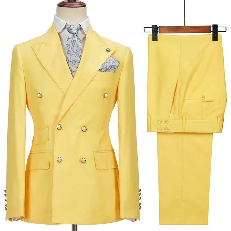 Peak Lapel Elegant Wedding Full Set Male two piece suit