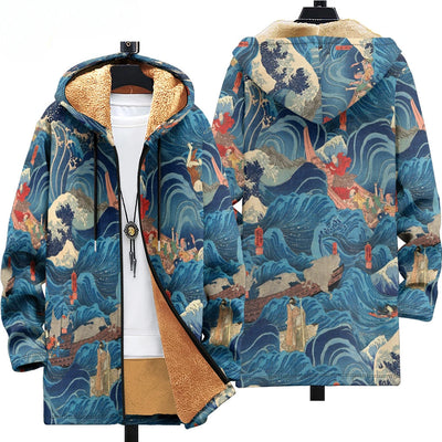 White porcelain art  graphic design  printed thick jacket