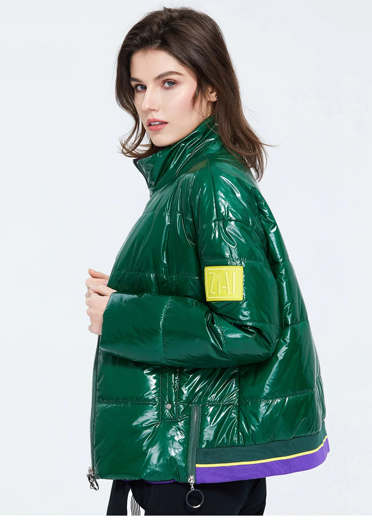 Women Bright Parka Warm Jacket