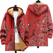 White porcelain art  graphic design  printed thick jacket