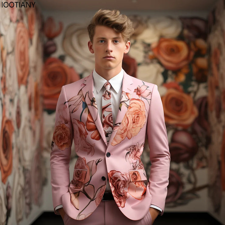 Colorful Flower Pattern Floral Elements 3D Printing Suit