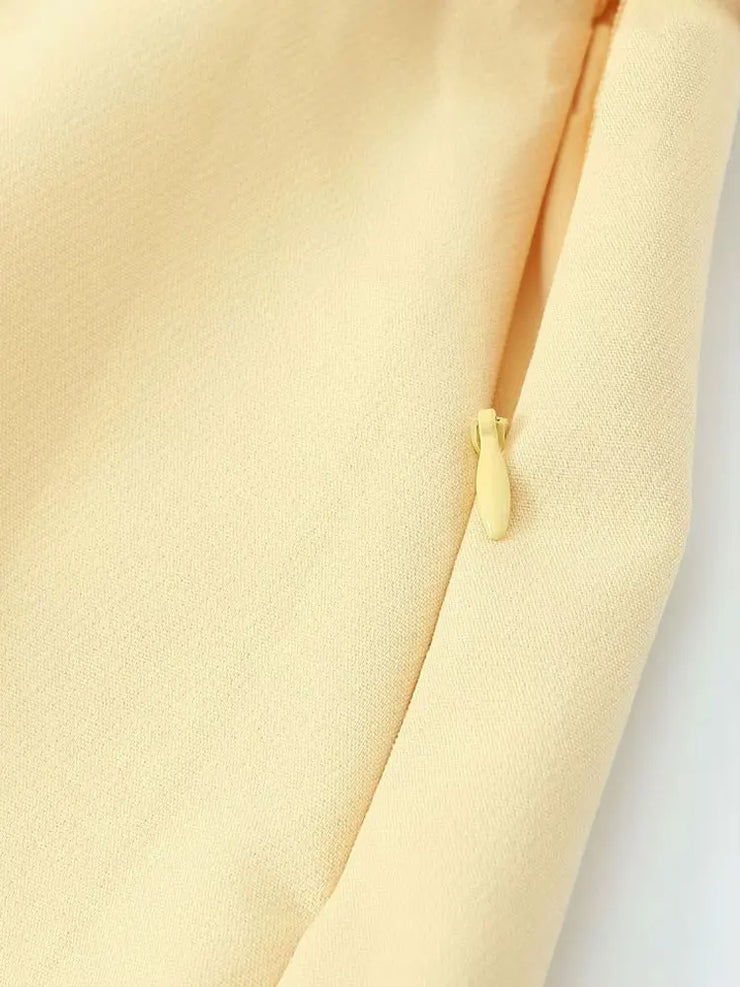 Women's Luxury High Waist Side Zipper Midi Skirt