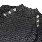 New Long Sleeve Round Neck Slim Midi Knit Dress