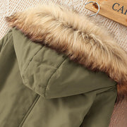 VELVET THICKENED MID LENGTH WARM JACKET