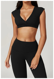 V-Neck Sexy Women Sports  Workout Bra